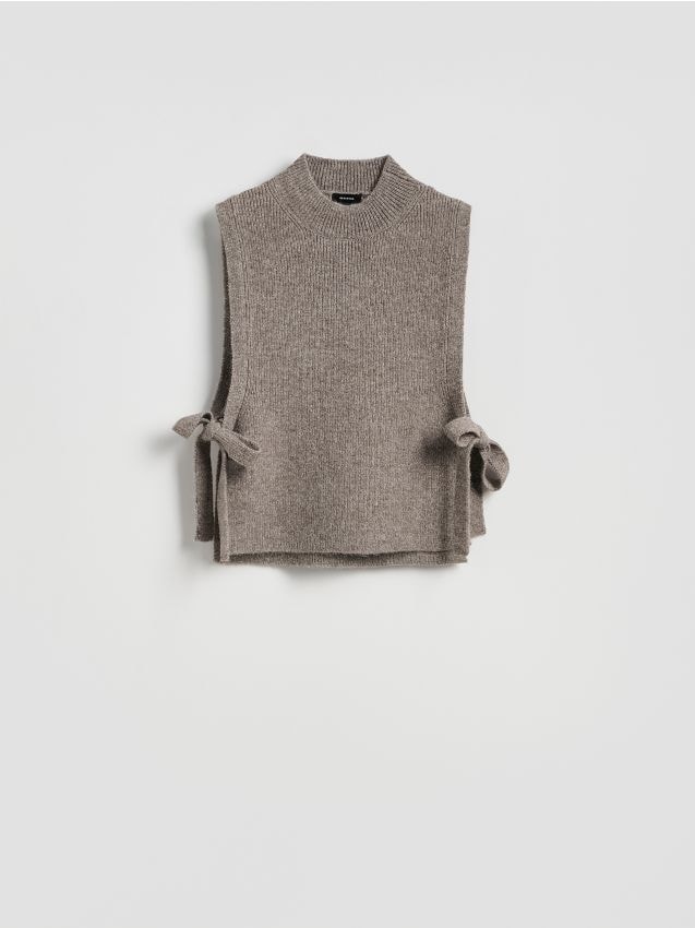 Reserved - Kołnierz z domieszką wełny - brązowy