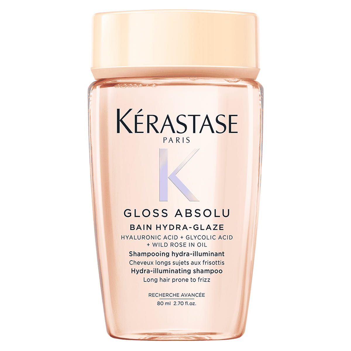 Kerastase Gloss Absolu Hydra Glaze, kąpiel, szampon nawilżająco-nabłyszczający do włosów puszących się, 80ml