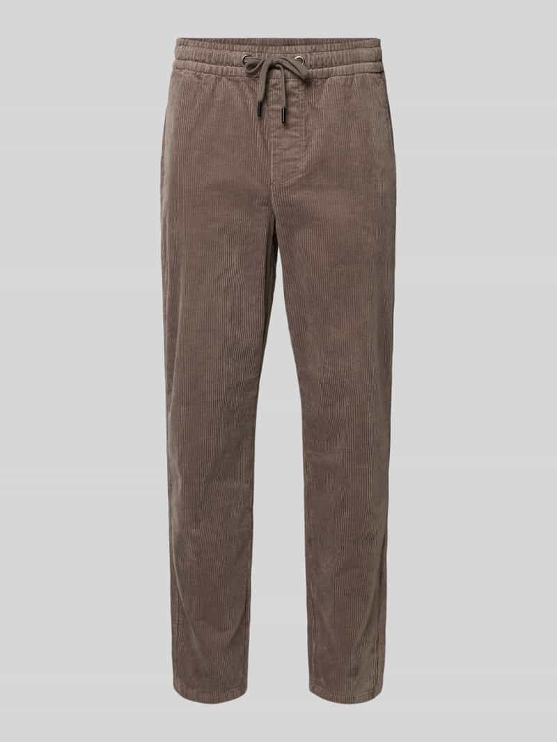Spodnie sztruksowe o kroju tapered z mieszanki bawełny model ‘LINUS’