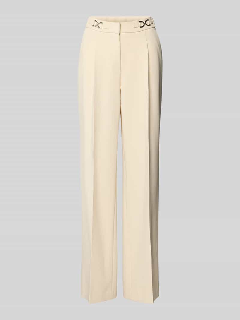 Spodnie materiałowe z szeroką nogawką i zakładkami w pasie model ‘luisa’