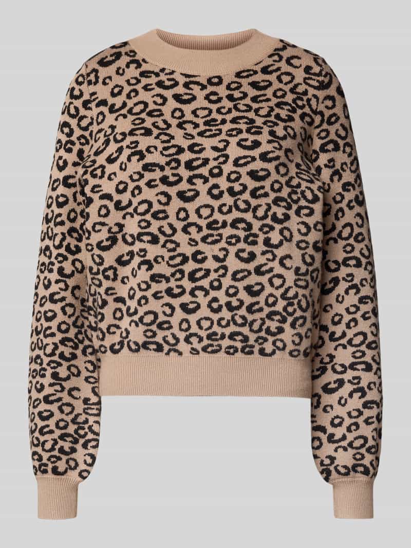 Sweter z dzianiny o kroju regular fit z mieszanki wiskozy model ‘NANCY’