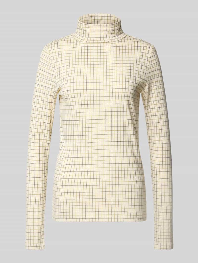 Bluzka z długim rękawem o kroju slim fit z mieszanki bawełny i modalu