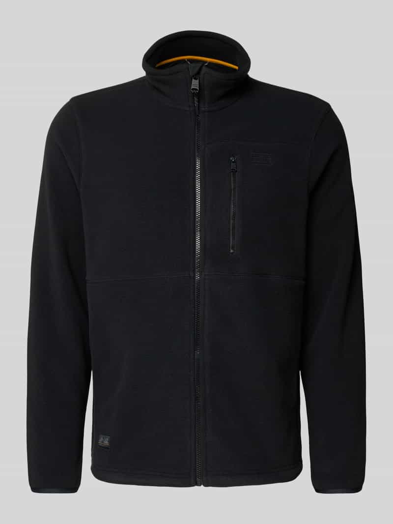 Kurtka polarowa ze stójką i wyhaftowanym logo