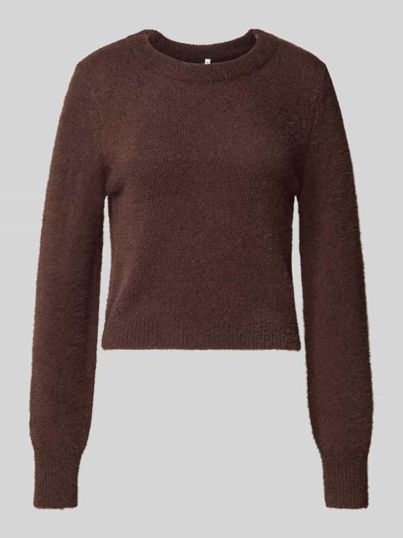 Sweter z dzianiny o kroju regular fit z okrągłym dekoltem model ‘PETRA’