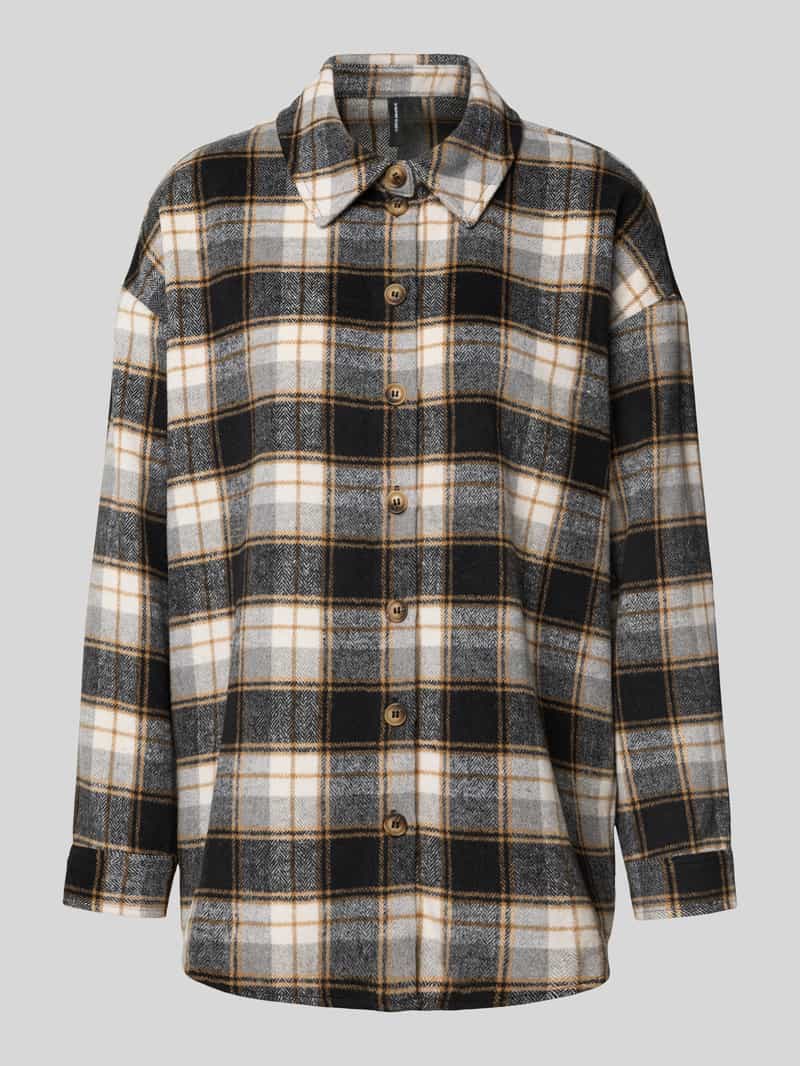 Bluzka koszulowa o kroju regular fit ze wzorem w kratę model ‘NAYA’