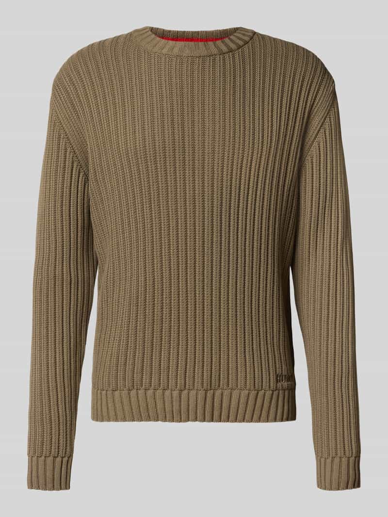 Sweter z dzianiny o kroju regular fit z czystej bawełny model ‘SRIBBEN_1’