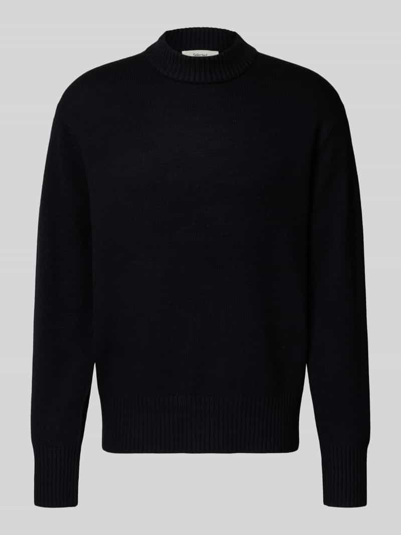 Sweter z dzianiny o kroju relaxed fit z mieszanki wełny i kaszmiru model ‘Calle’