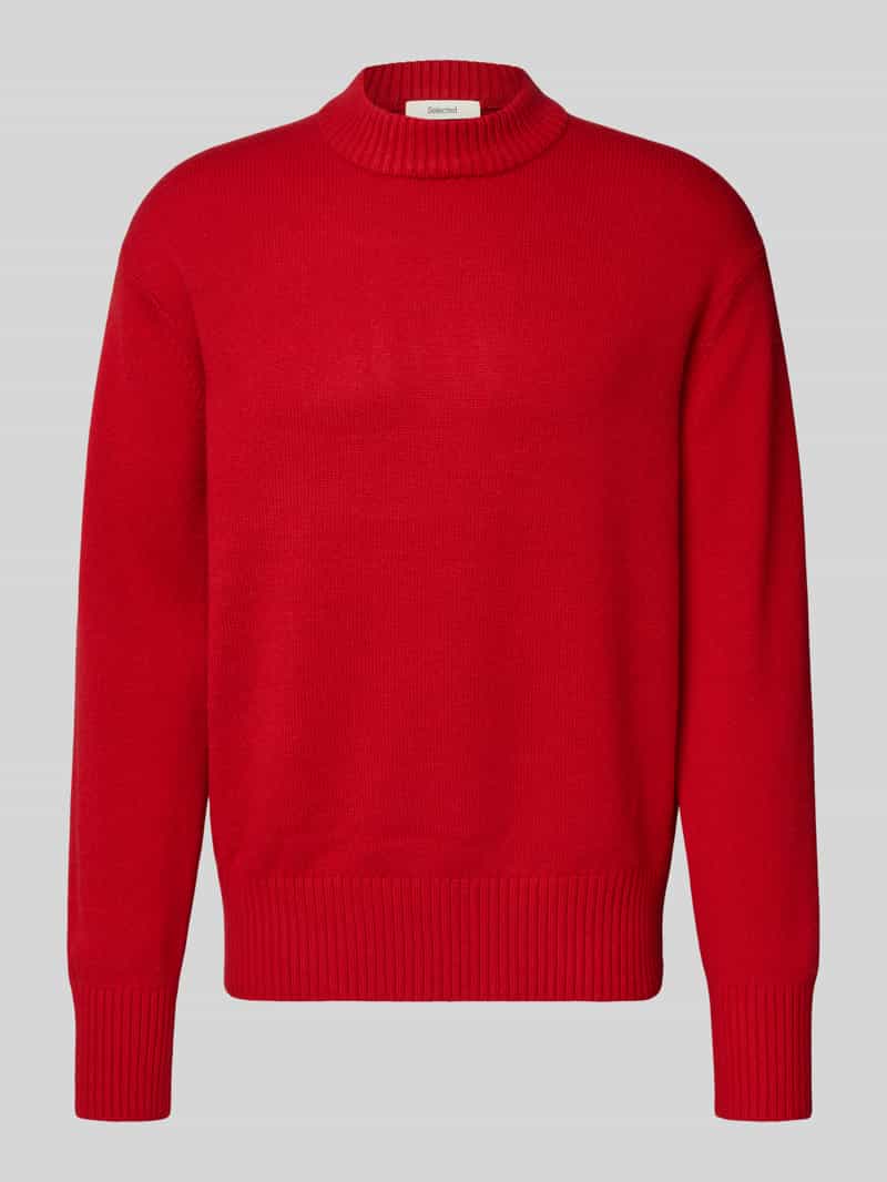 Sweter z dzianiny o kroju relaxed fit z mieszanki wełny i kaszmiru model ‘Calle’