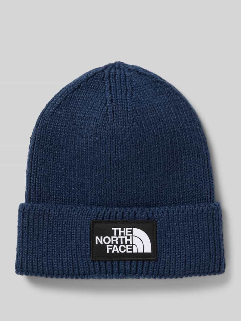Czapka beanie z imitacji dzianiny z naszywką z logo model ‘Box’