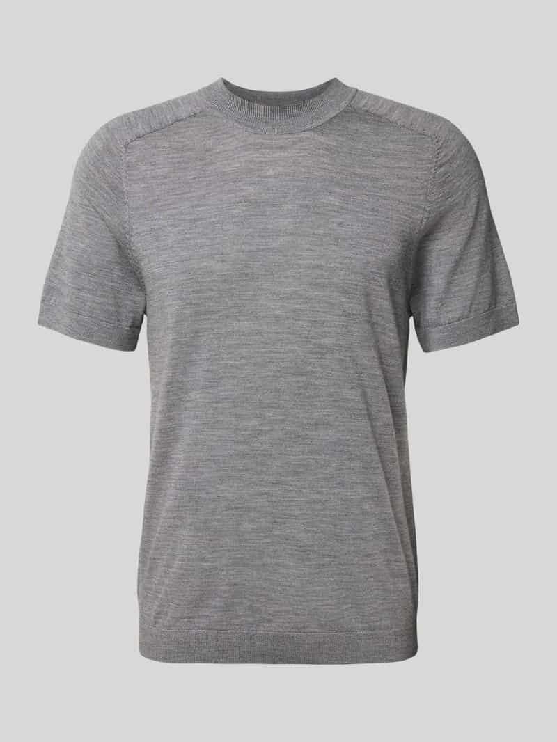 T-shirt o kroju regular fit z czystej wełny