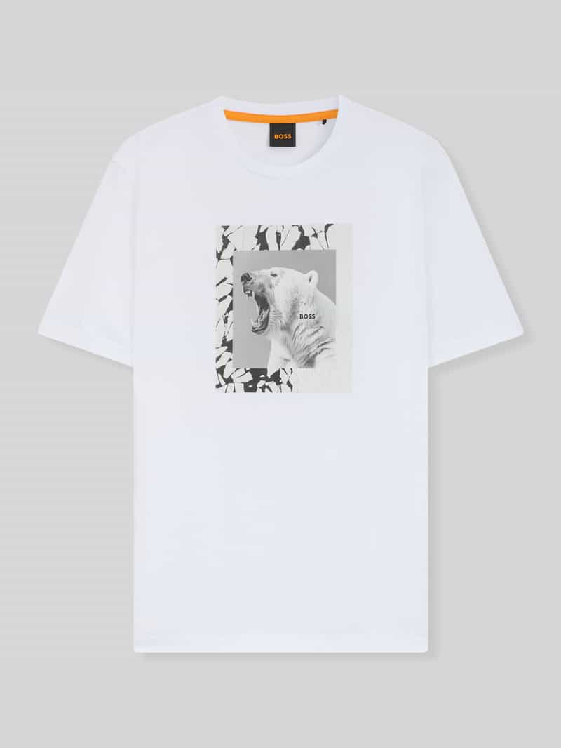 T-shirt o kroju regular fit z czystej bawełny