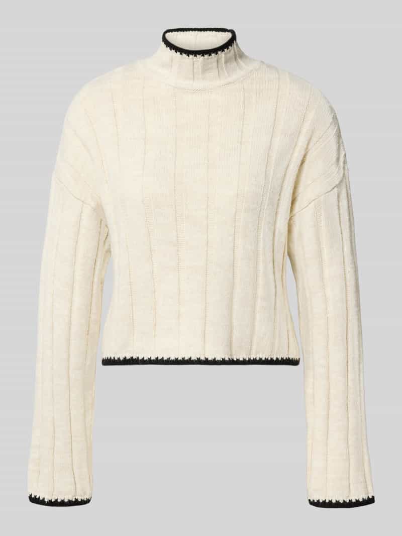 Sweter z dzianiny o kroju regular fit z golfem model ‘CHICK’