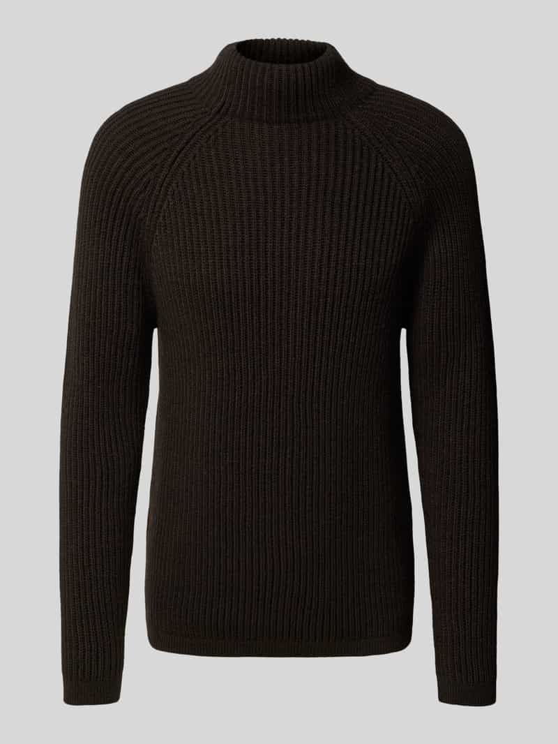 Sweter z dzianiny z dodatkiem wełny z alpaki model ‘ARVID’