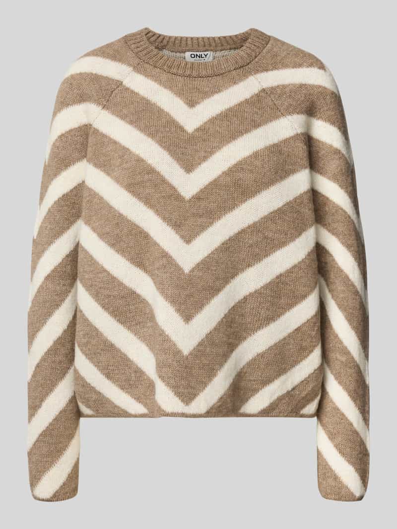 Sweter z dzianiny o kroju regular fit ze wzorem w paski model ‘ELIZA’