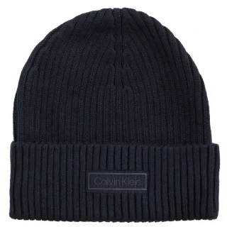 Czapka Patch Chunky Rib Cotton Beanie Dark Sapphire LV04D8053G CEF (CK694-a) Calvin Klein