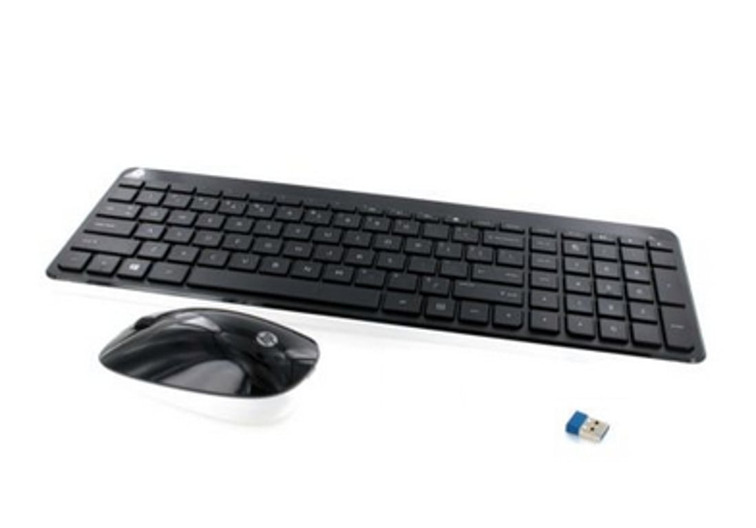 HP 802450-051 klawiatura Dołączona myszka Biuro RF Wireless AZERTY Francuski Czarny, Biały