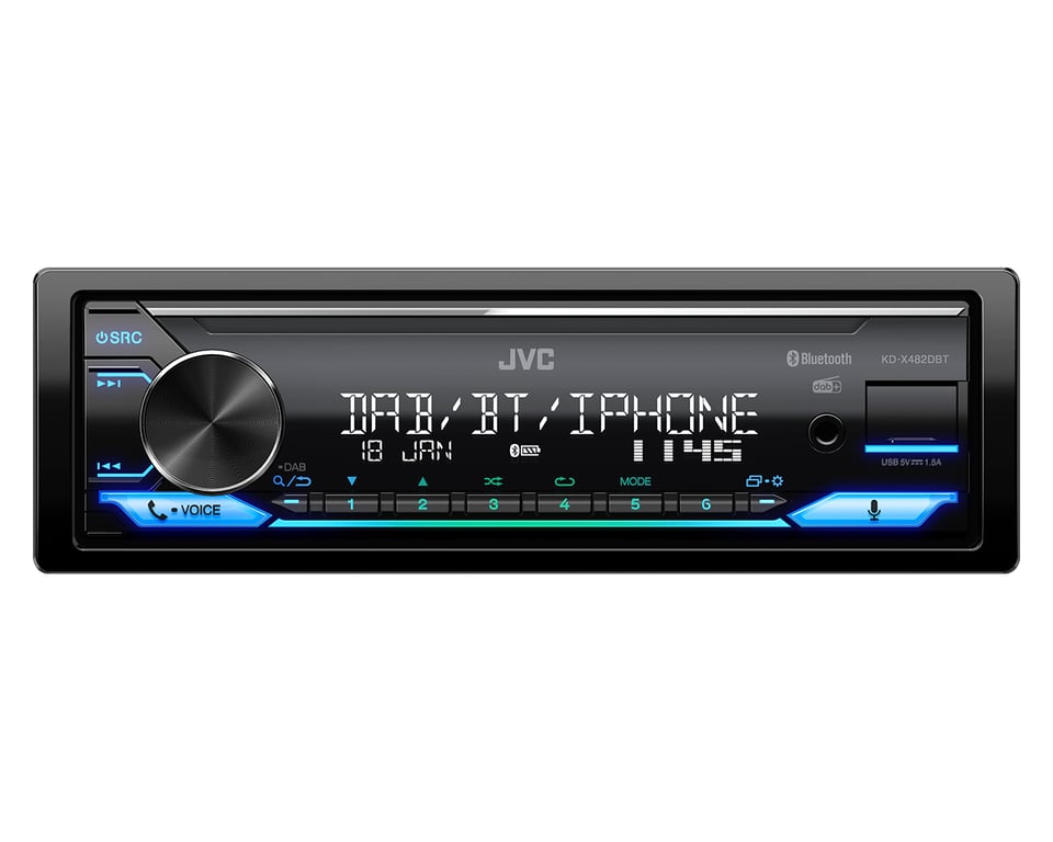 JVC KD-X482DBT Czarny 200 W Bluetooth