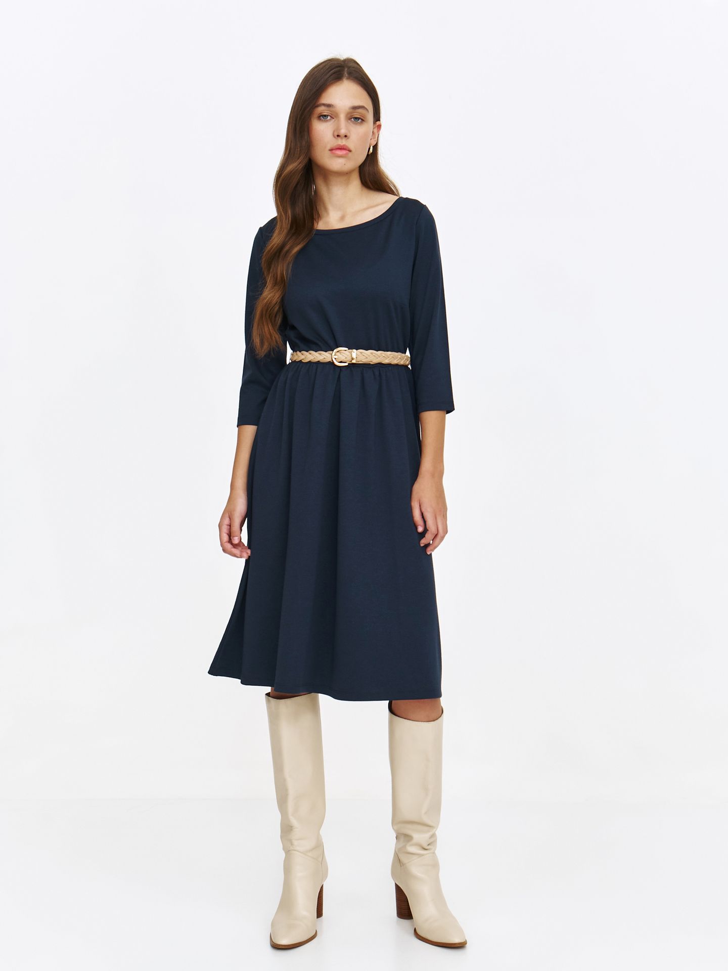 Gładka sukienka z podszewką