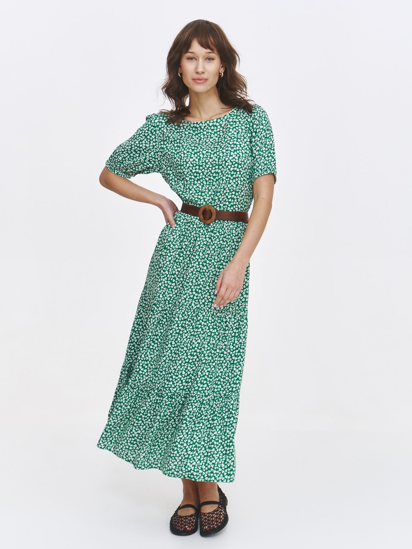 Casualowa zielona sukienka maxi