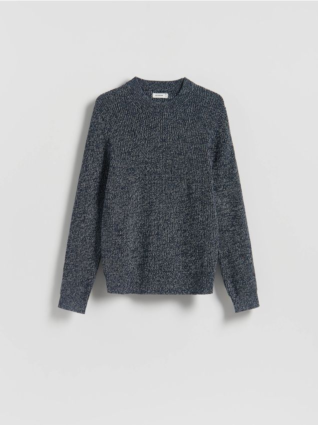 Reserved - Strukturalny sweter - granatowy