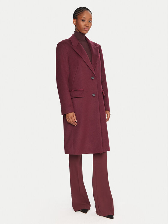 BOSS Płaszcz wełniany Classin 50548371 Fioletowy Regular Fit