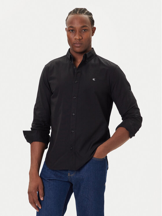 Calvin Klein Jeans Koszula Oxford Classic LV140EM125 Czarny Regular Fit