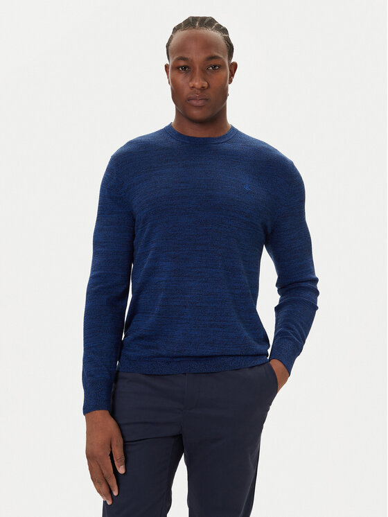 Calvin Klein Sweter LV04LB305G Granatowy Regular Fit