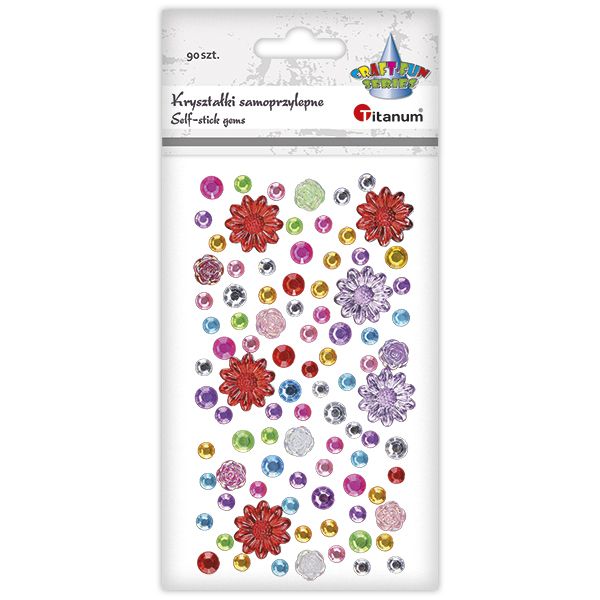 Kryształki samoprzylepne 90 szt mix