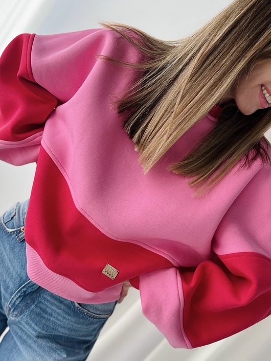 Candy / bawełniana bluza różowo-czerwona