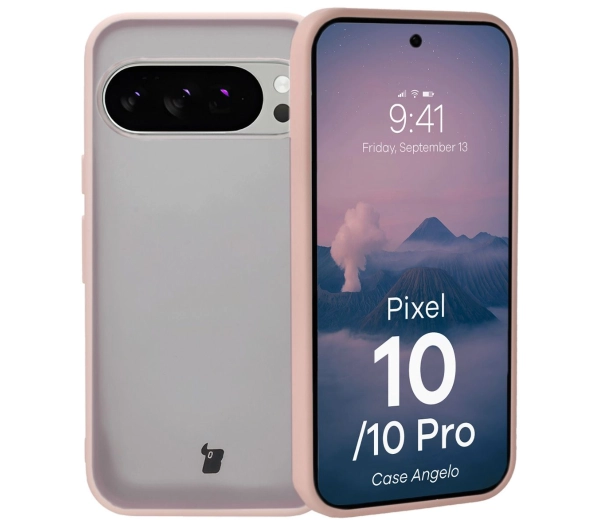 Bizon Angelo do Google Pixel 10 / Google Pixel 10 Pro z różową ramką
