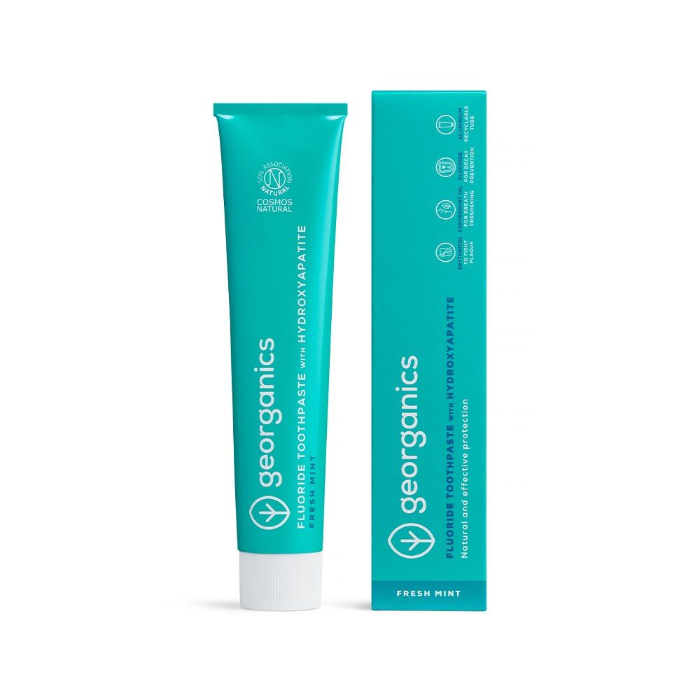 Georganics Naturalna pasta remineralizująca do zębów z hydroksyapatytem, na świeży oddech, Fresh Mint 75 ml - pasta do zębów