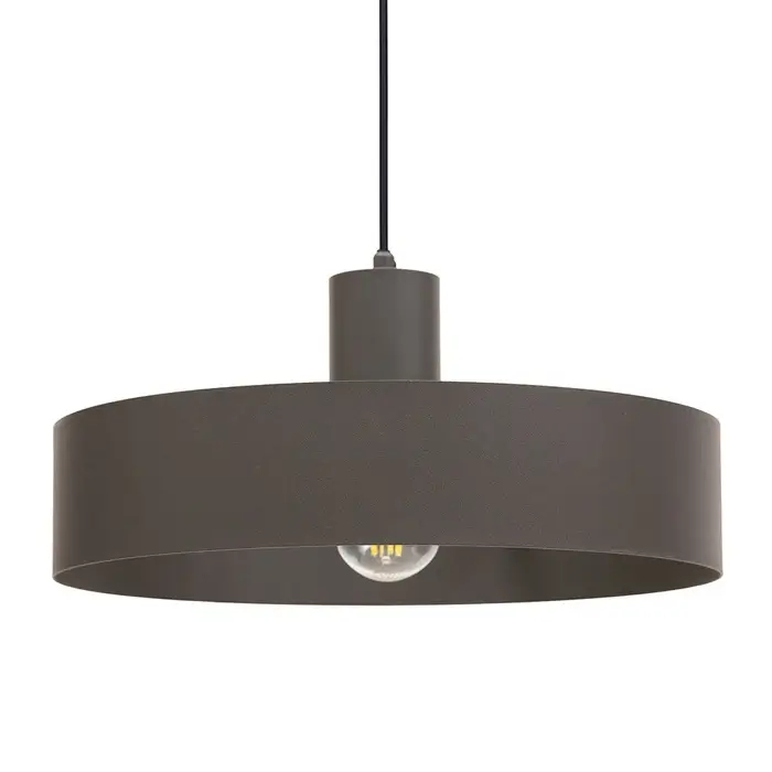 Okrągła wisząca lampa Rif L 41437 do salonu tuba ciemnoszara