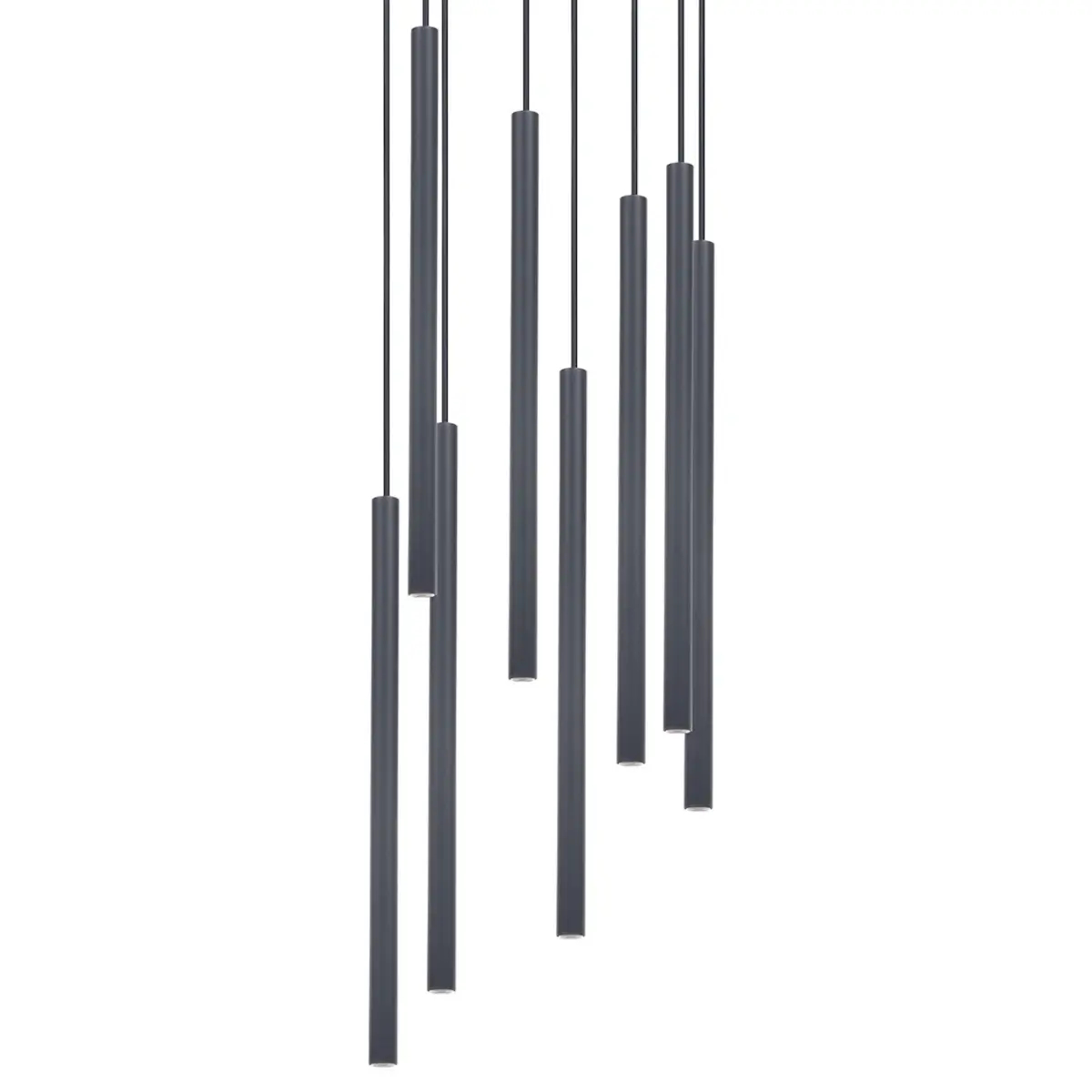 Kaskadowa lampa wisząca Sopel 8 41466 tubki sople grafitowe