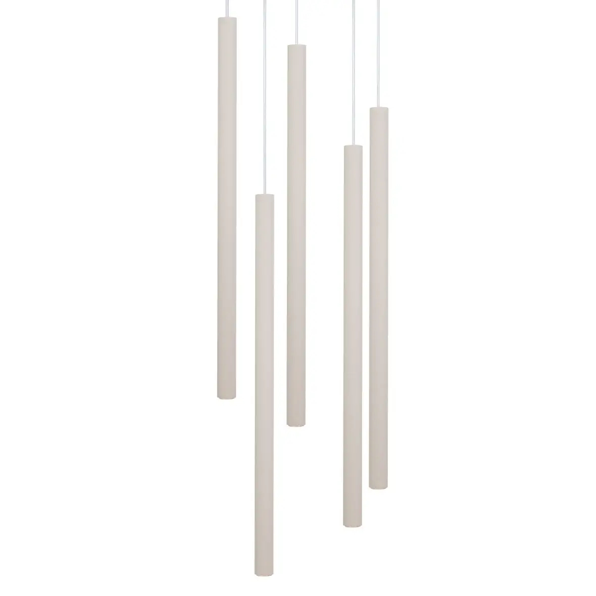 Modernistyczna wisząca lampa Sopel 5 41460 tubki sople szare beżowe