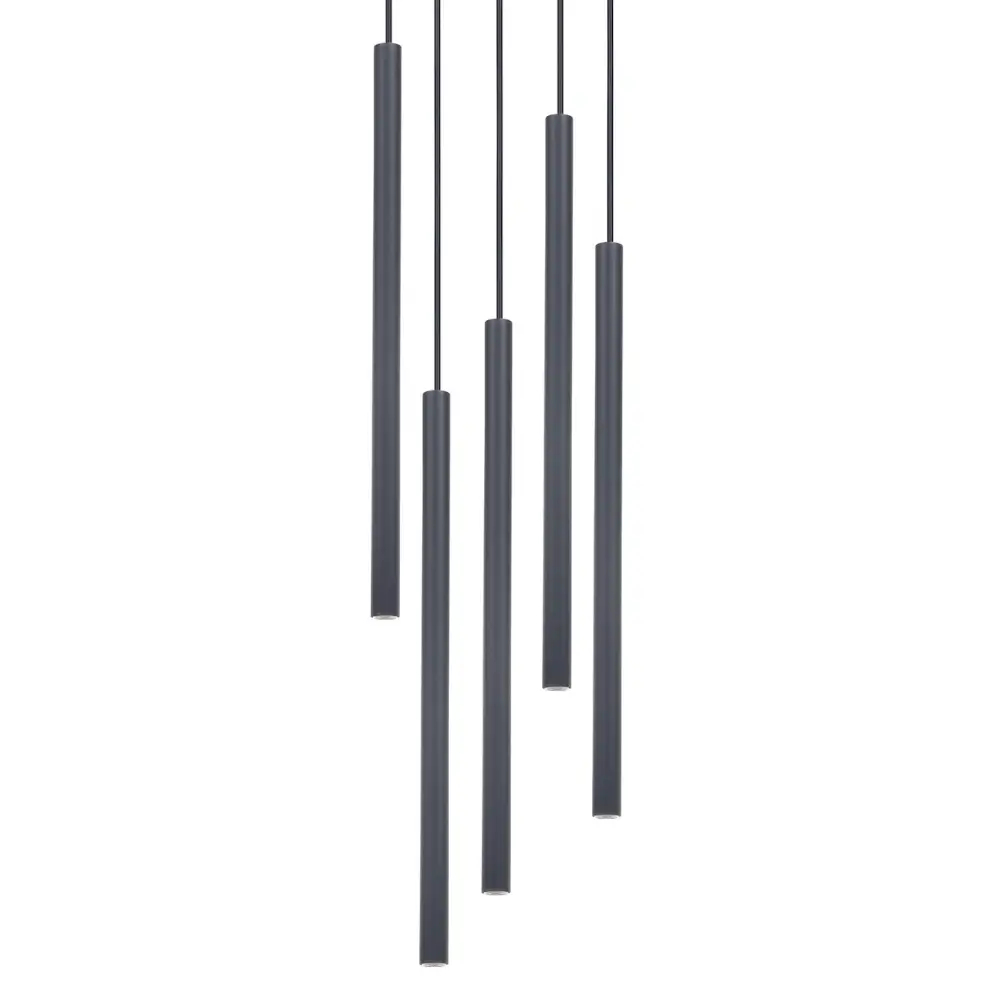 Zwisająca lampa nad stół Sopel 5 41462 tubki sople grafitowy