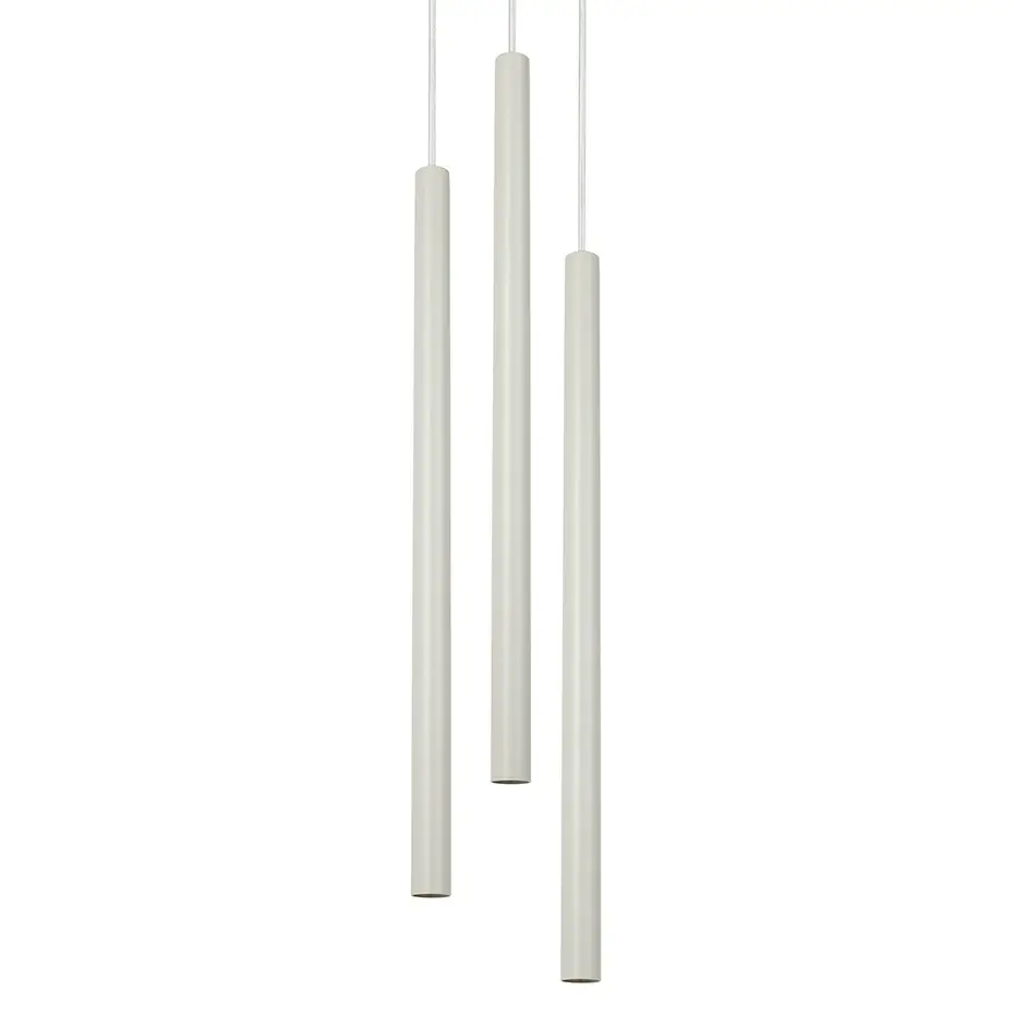 Potrójna lampa wisząca Sopel 3 41198 tubki kaskada szara beżowa