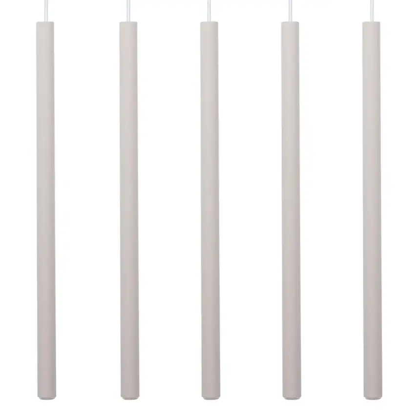 Zwisająca lampa do kuchni Sopel 5 41456 tubki szare beżowe