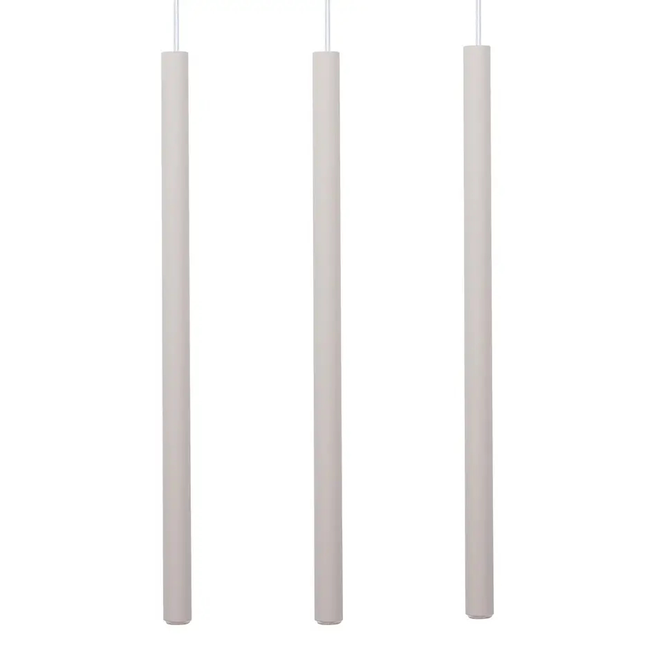 Wisząca lampa potrójna Sopel 3 41452 do salonu tubki szare beżowe