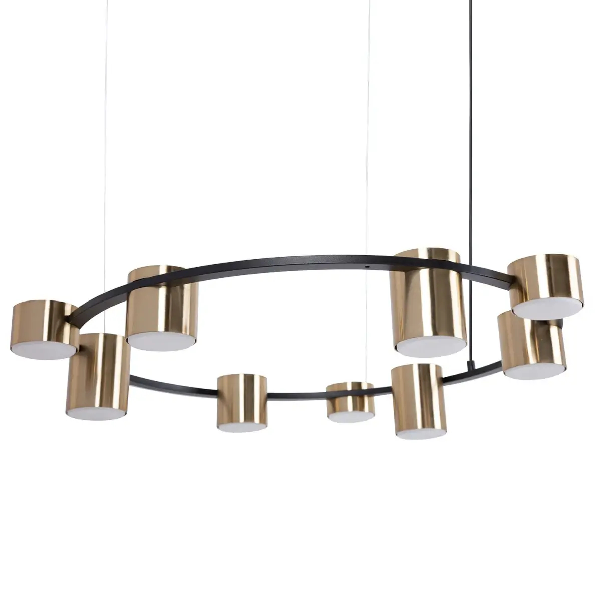 Lampa zwisająca nad stół Kodo 9 41332 pierścień czarny złoty