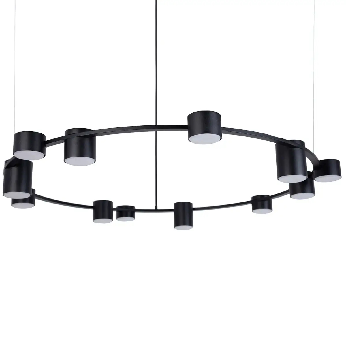 Żyrandol do jadalni okrąg Kodo 12 41339 nad stół downlight czarny