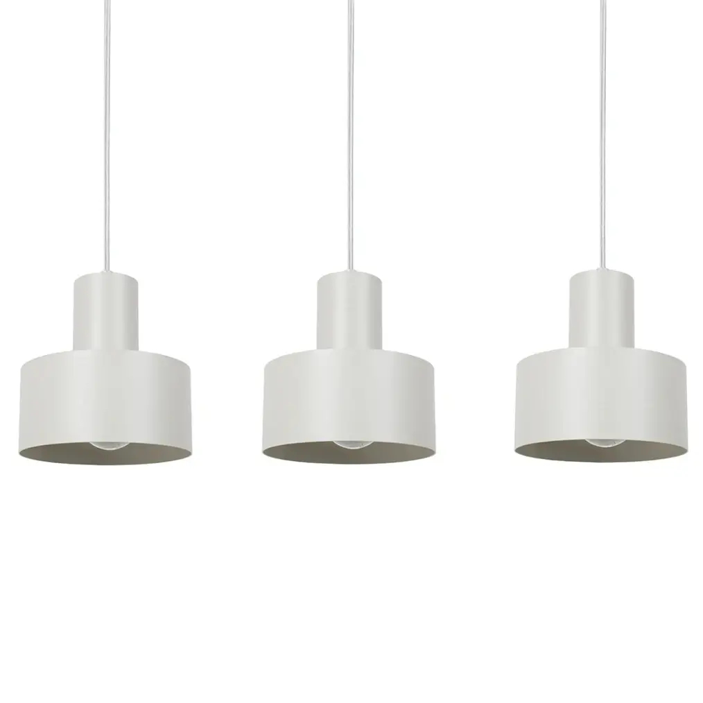 Potrójna wisząca lampa Rif 3 41163 do salonu metalowa szara beżowa