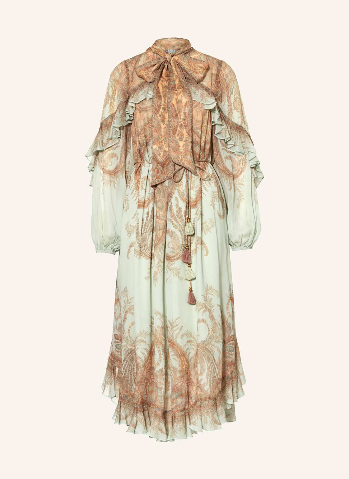 Zimmermann Sukienka Z Kokardą I Falbankami gruen