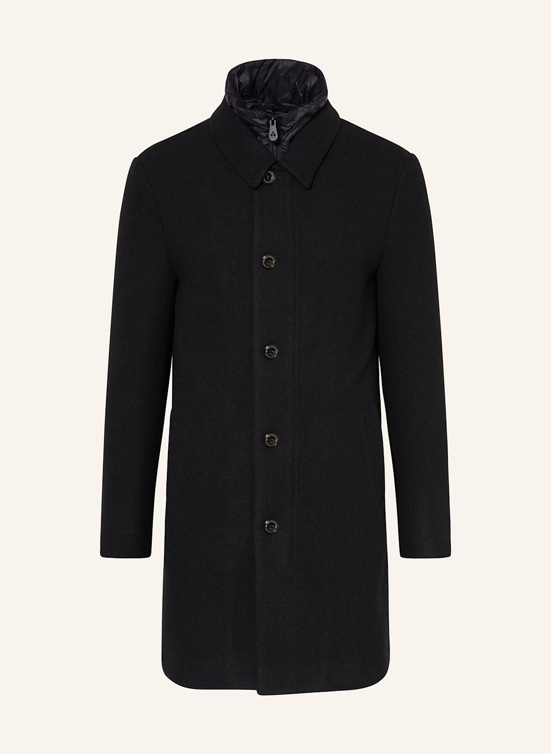 Peuterey Płaszcz Wełniany Fionnghal schwarz