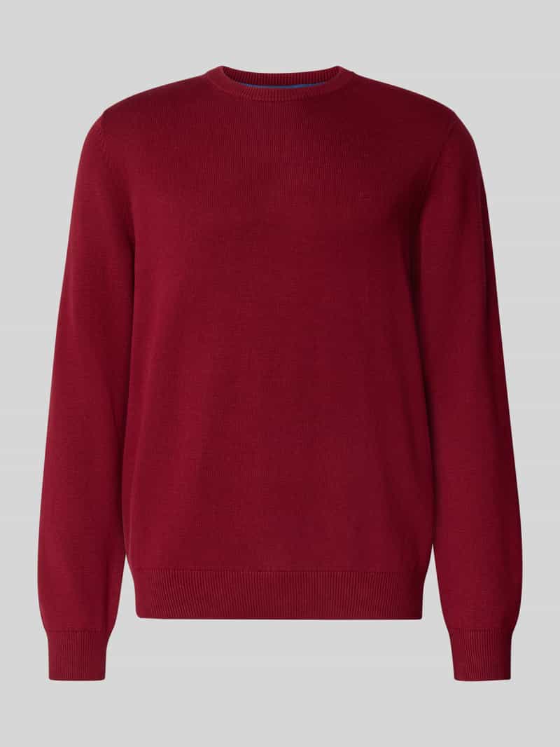 Sweter z dzianiny z prążkowanymi wykończeniami