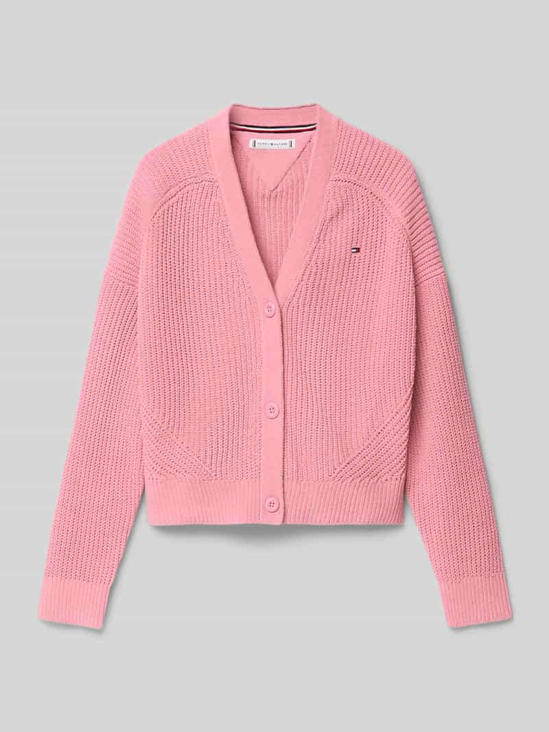 Kurtka z dzianiny o kroju regular fit z prążkowaną fakturą model ‘CHENILLE’