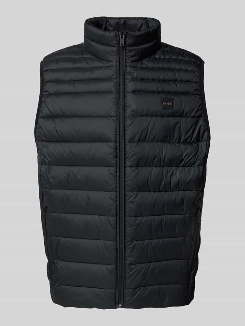 Kamizelka pikowana o kroju slim fit z kieszeniami zapinanymi na zamek błyskawiczny model ‘ODENO2’