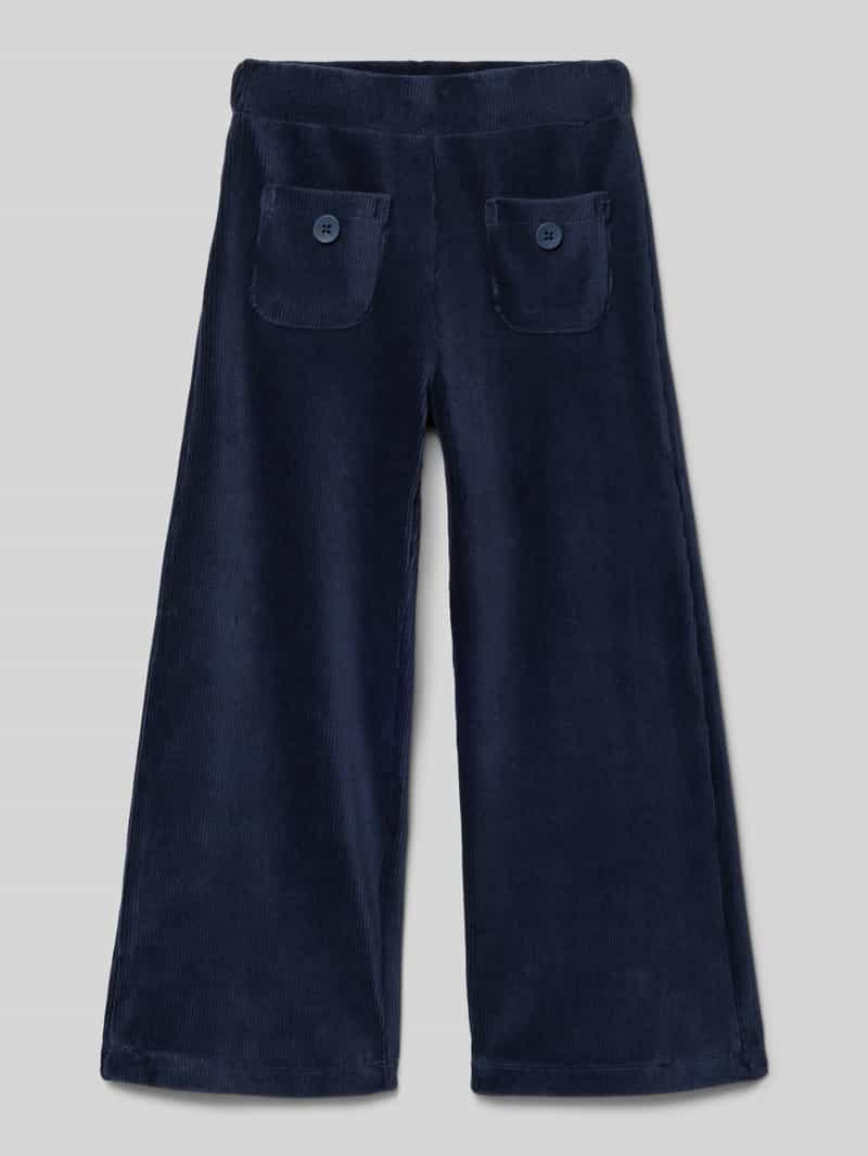 Spodnie sztruksowe z szeroką nogawką i kieszeniami z tyłu