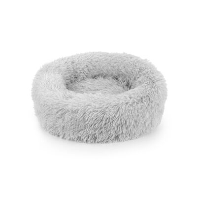 Pluszowe legowisko okrągłe szare S 50 cm
