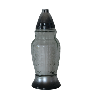 Znicz szklany wazon s-795 11 x 29 cm srebrny / złoty