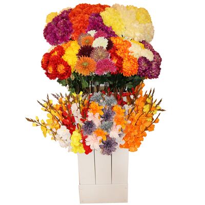 Stand kwiatowy 9-kielichowy mix kwiatów 59 x 37 cm